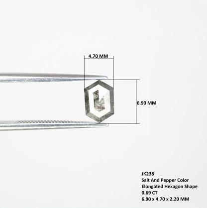 0.69 CT Salt And Pepper Hexagon Diamond Ring | Hexagon Cut Diamond | Natural Loose Diamond | For Jewelry Making