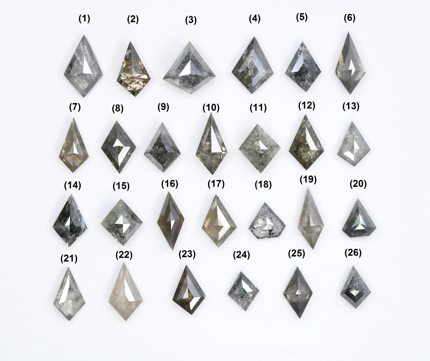 Natural Loose Diamond | Salt And Pepper Diamond | Kite Cut Diamond | Fancy Diamond For Engagement Ring & Earring Pair