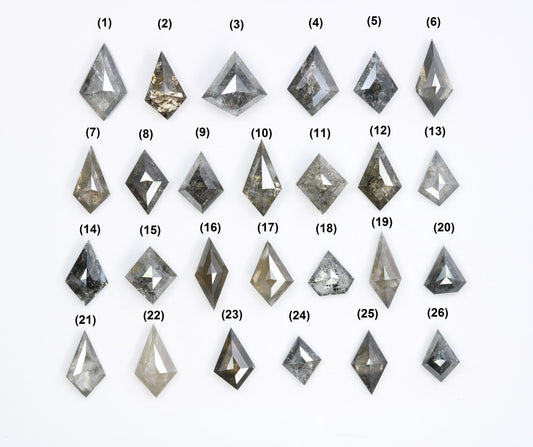 Natural Loose Diamond | Salt And Pepper Diamond | Kite Cut Diamond | Fancy Diamond For Engagement Ring & Earring Pair