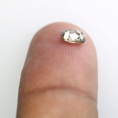 0.64 Carats Salt And Pepper Diamond, Reddish Brown Color Diamond, Natural Oval Shape Loose Rose Cut Diamond Ring Jewelry, Wholesale Diamond