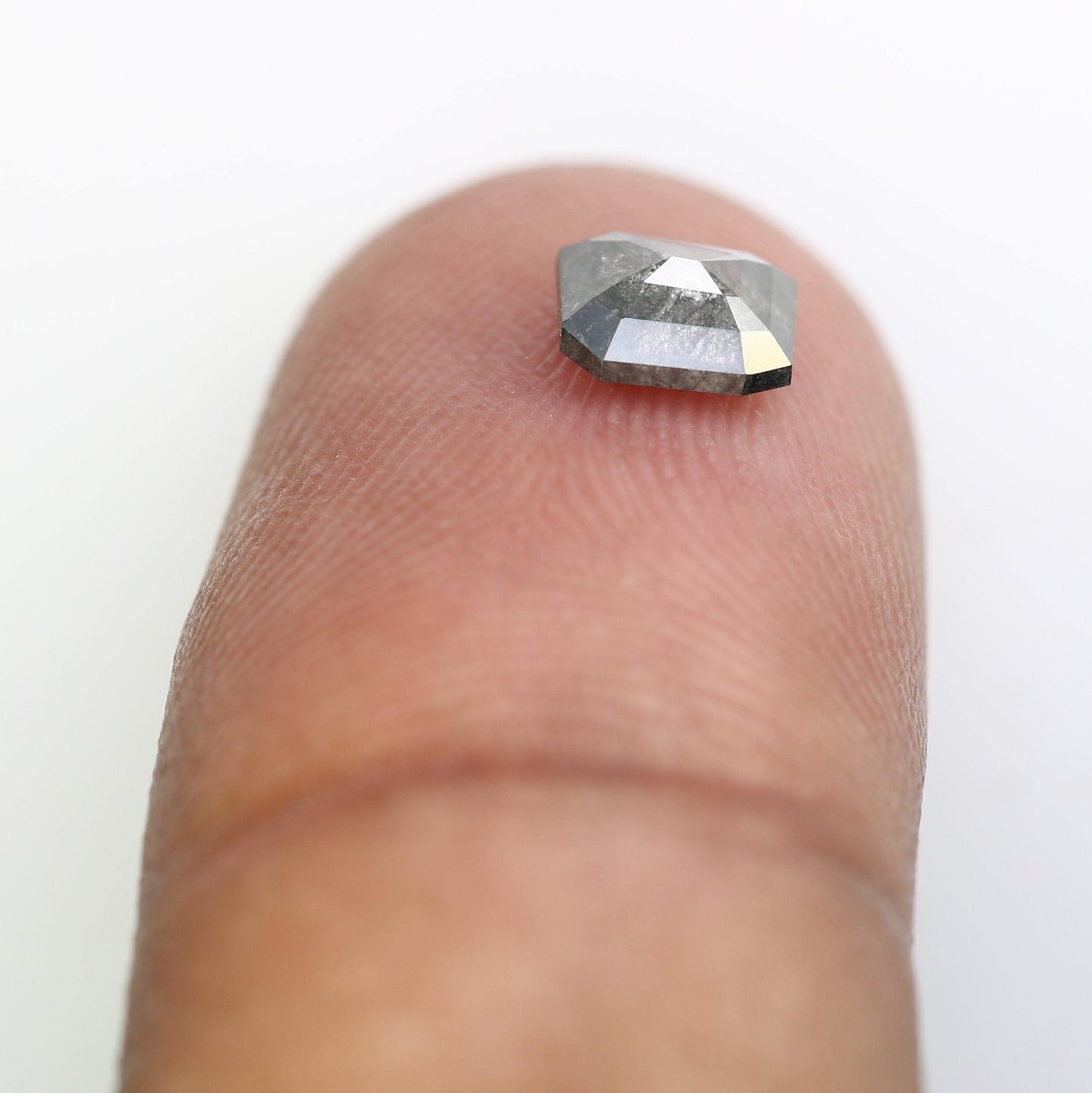 0.72 CT Emerald-Cut Salt and Pepper Diamond | Bold & Unique | Ethically Sourced Pure Natural Diamond | Emerald Diamond for Ring