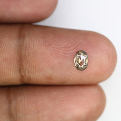 0.64 Carats Salt And Pepper Diamond, Reddish Brown Color Diamond, Natural Oval Shape Loose Rose Cut Diamond Ring Jewelry, Wholesale Diamond