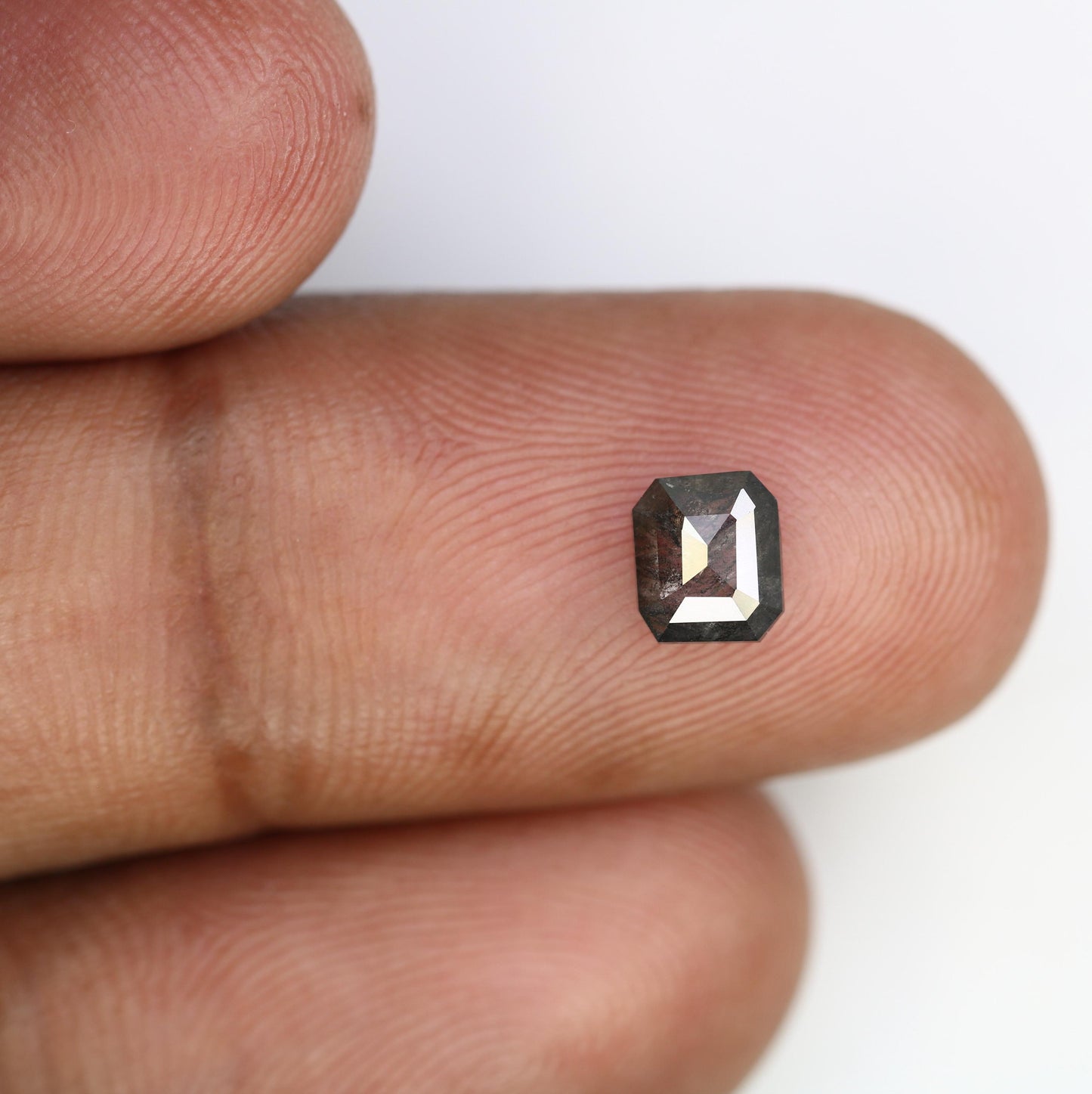 0.72 CT Emerald-Cut Salt and Pepper Diamond | Bold & Unique | Ethically Sourced Pure Natural Diamond | Emerald Diamond for Ring