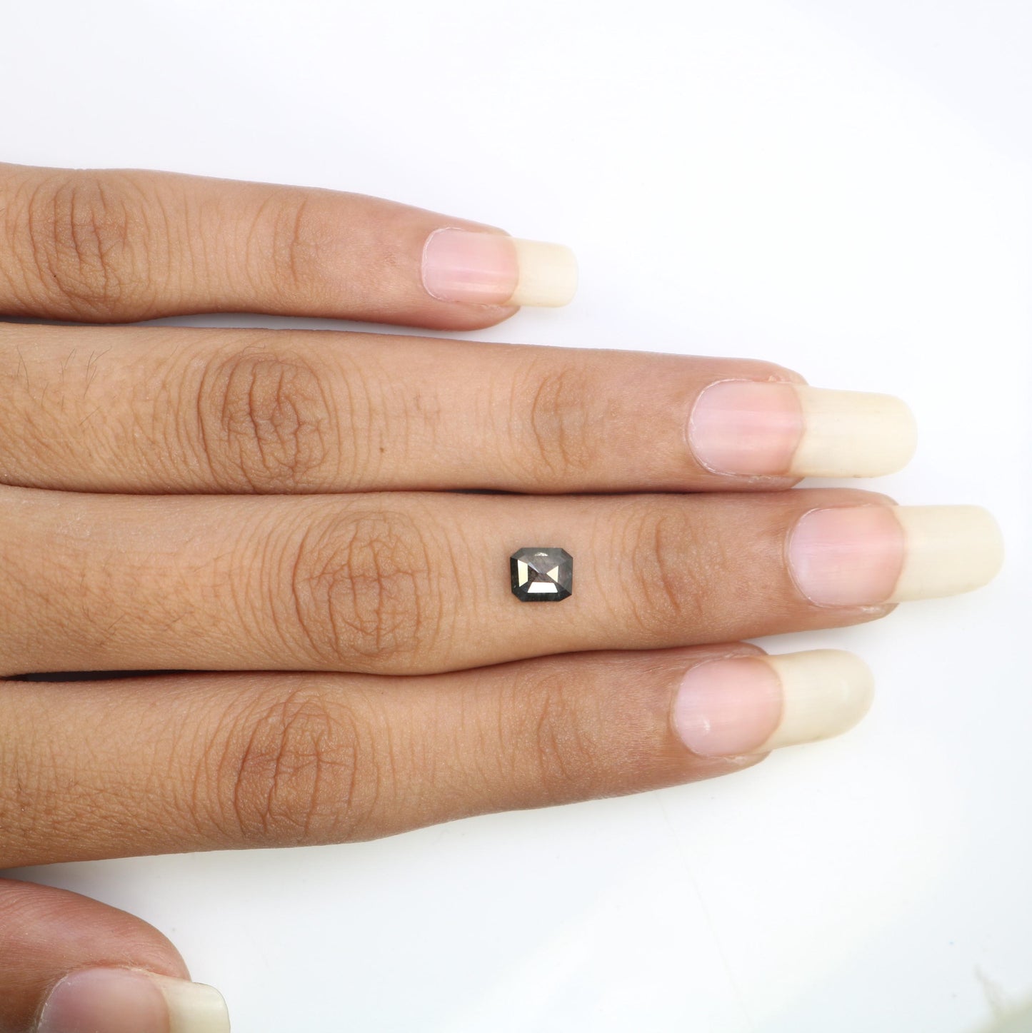 0.72 CT Emerald-Cut Salt and Pepper Diamond | Bold & Unique | Ethically Sourced Pure Natural Diamond | Emerald Diamond for Ring