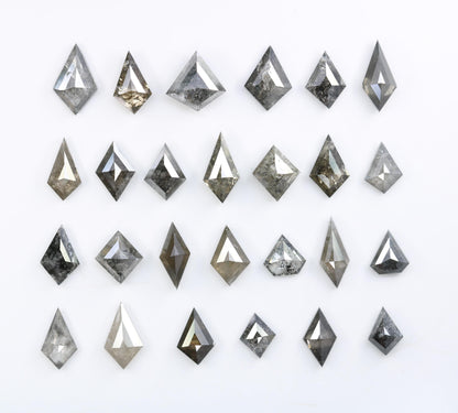 Natural Loose Diamond | Salt And Pepper Diamond | Kite Cut Diamond | Fancy Diamond For Engagement Ring & Earring Pair