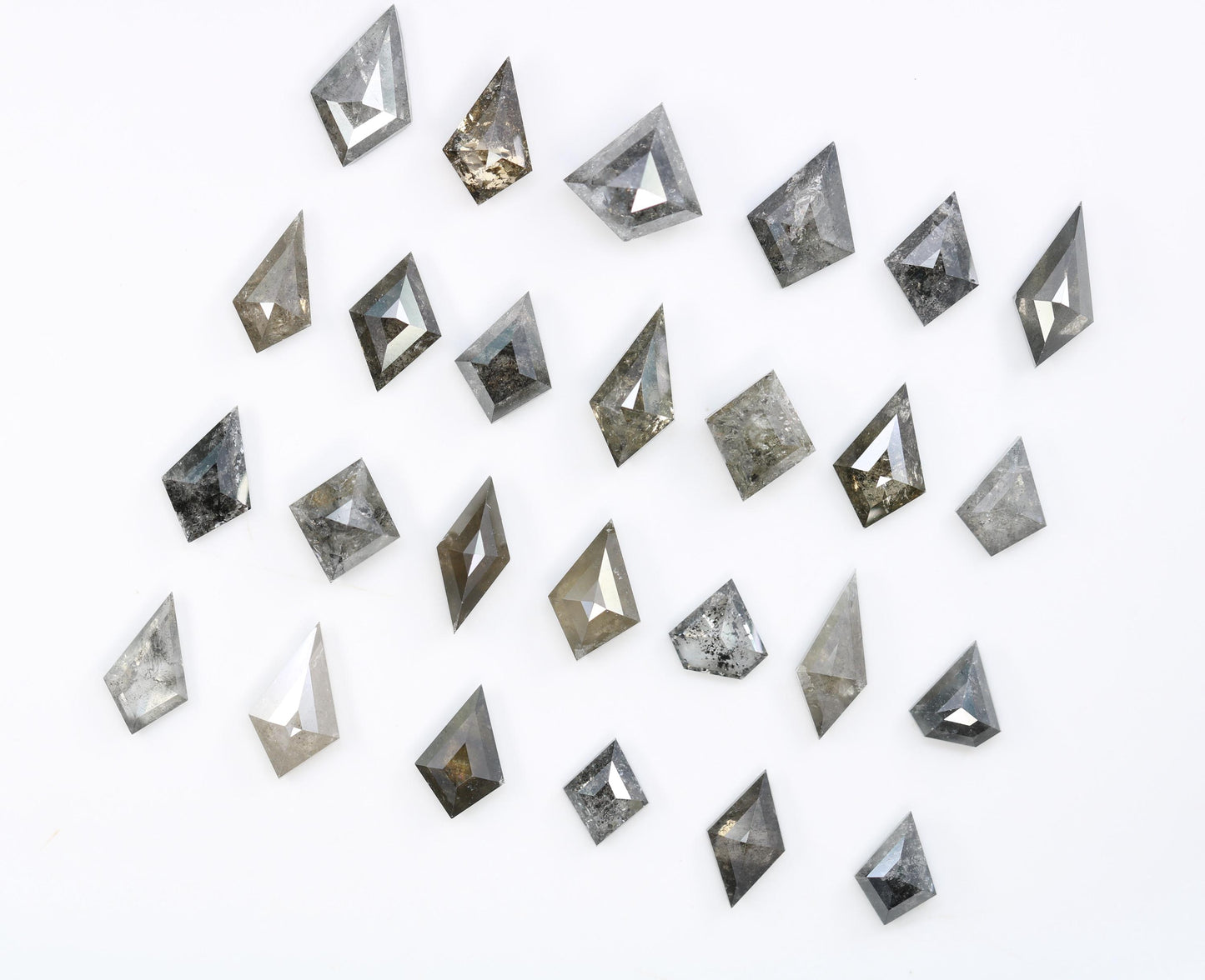 Natural Loose Diamond | Salt And Pepper Diamond | Kite Cut Diamond | Fancy Diamond For Engagement Ring & Earring Pair