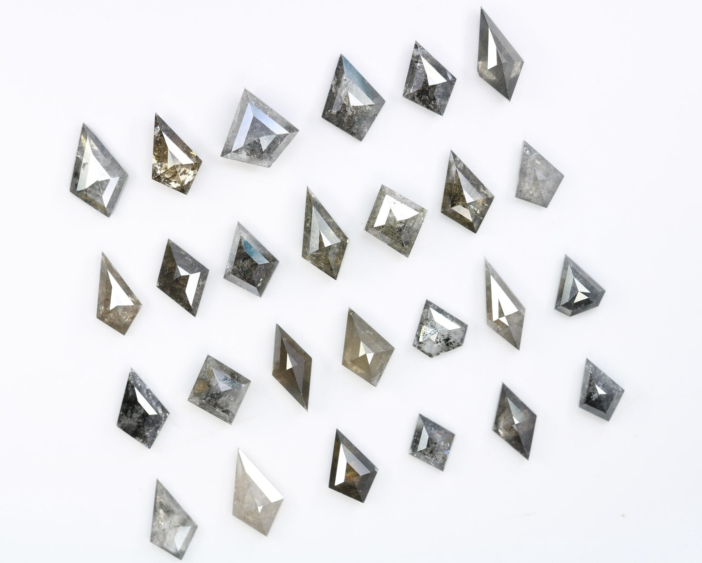 Natural Loose Diamond | Salt And Pepper Diamond | Kite Cut Diamond | Fancy Diamond For Engagement Ring & Earring Pair