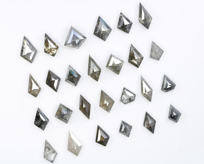 Natural Loose Diamond | Salt And Pepper Diamond | Kite Cut Diamond | Fancy Diamond For Engagement Ring & Earring Pair