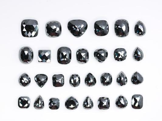 Mixed Shape Black Diamond Ring - Natural and Treated Black Diamonds for Unique Engagement Jewelry and Artisan Designs, Ethically Gemstones
