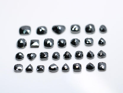 Mixed Shape Black Diamond Ring - Natural and Treated Black Diamonds for Unique Engagement Jewelry and Artisan Designs, Ethically Gemstones