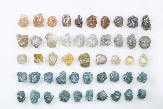 Unique Uncut Raw Natural Loose Rough Diamonds Lot - Sourced Raw Gemstones for Bohemian Jewelry, Custom Engagement Rings, and Artisan Designs