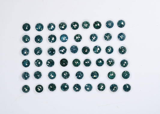 3.0 MM Natural Blue Diamonds, Round Rose Cut, Size  Fancy Color Faceted DiamondsFor Gold Ring Diamonds