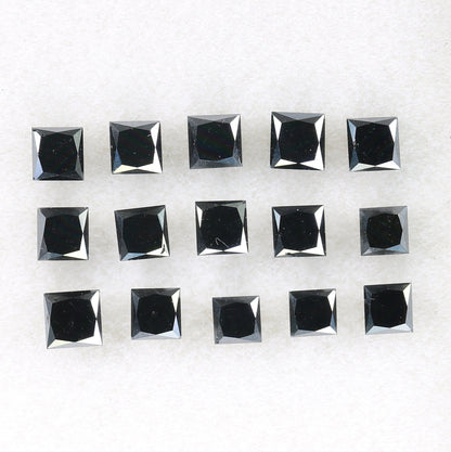 Black Princess Cut Diamonds for Engagement Rings - Genuine Real Diamonds Ideal for Gold Jewelry Settings