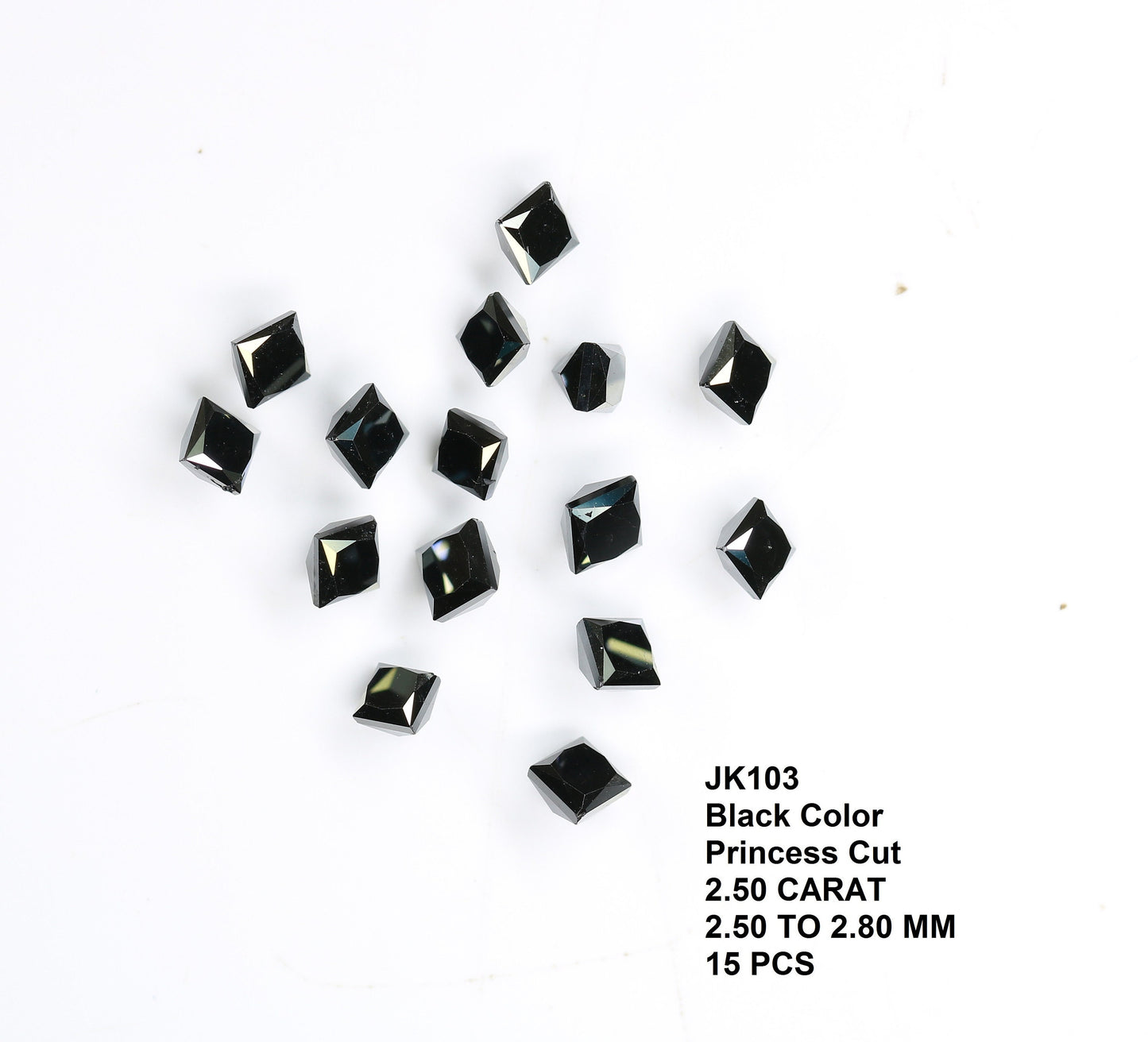 Black Princess Cut Diamonds for Engagement Rings - Genuine Real Diamonds Ideal for Gold Jewelry Settings