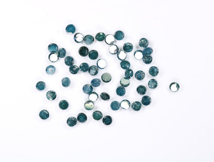 3.0 MM Natural Blue Diamonds, Round Rose Cut, Size  Fancy Color Faceted DiamondsFor Gold Ring Diamonds