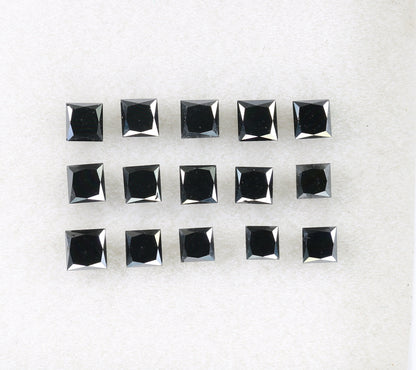 Black Princess Cut Diamonds for Engagement Rings - Genuine Real Diamonds Ideal for Gold Jewelry Settings