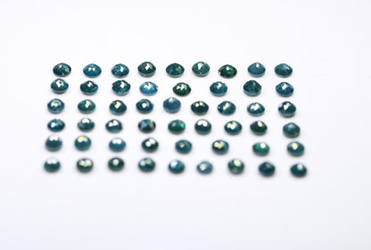 3.0 MM Natural Blue Diamonds, Round Rose Cut, Size  Fancy Color Faceted DiamondsFor Gold Ring Diamonds