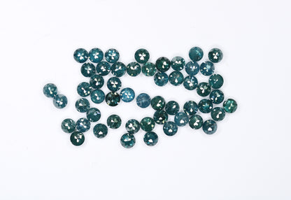 3.0 MM Natural Blue Diamonds, Round Rose Cut, Size  Fancy Color Faceted DiamondsFor Gold Ring Diamonds