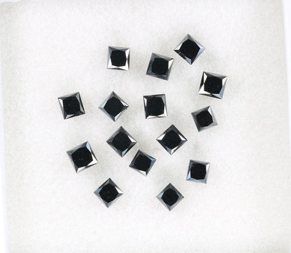 Black Princess Cut Diamonds for Engagement Rings - Genuine Real Diamonds Ideal for Gold Jewelry Settings