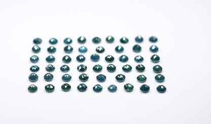 3.0 MM Natural Blue Diamonds, Round Rose Cut, Size  Fancy Color Faceted DiamondsFor Gold Ring Diamonds
