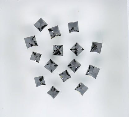 Black Princess Cut Diamonds for Engagement Rings - Genuine Real Diamonds Ideal for Gold Jewelry Settings