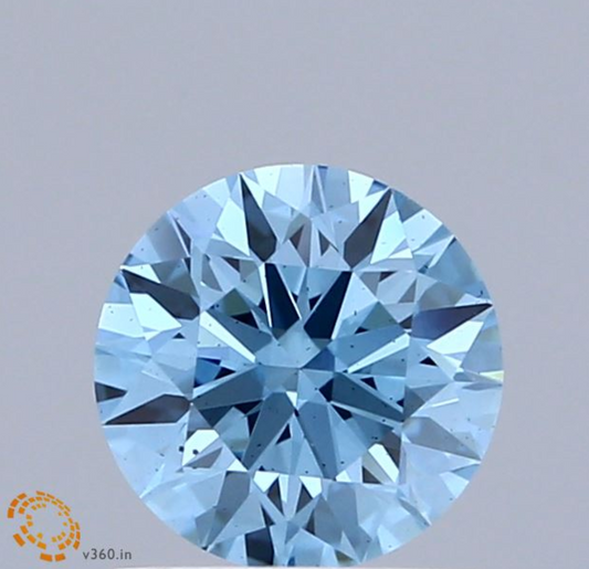 1 CT Fancy Blue Round Cut Lab-Grown Diamond IGI Certified