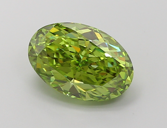 3 CT Fancy Green Oval Cut Lab-Grown Diamond IGI Certified