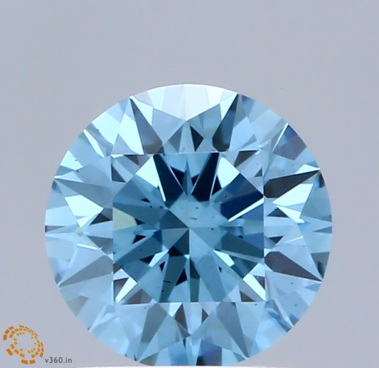 1 CT Fancy Blue Round Cut Lab-Grown Diamond IGI Certified