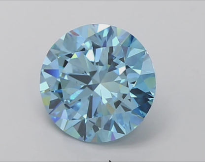 2 CT Fancy Blue Round Cut Lab-Grown Diamond IGI Certified