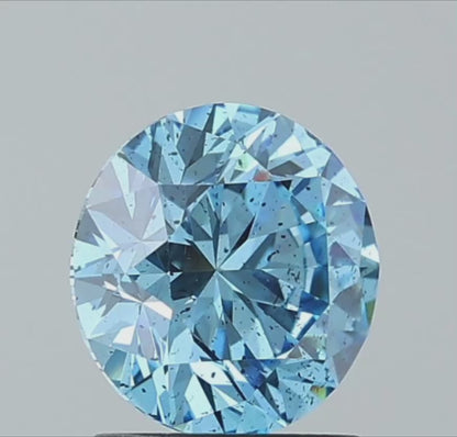 1 CT Fancy Blue Round Cut Lab-Grown Diamond IGI Certified