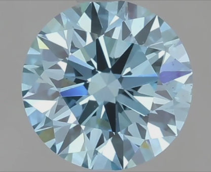 1 CT Fancy Blue Round Cut Lab-Grown Diamond IGI Certified