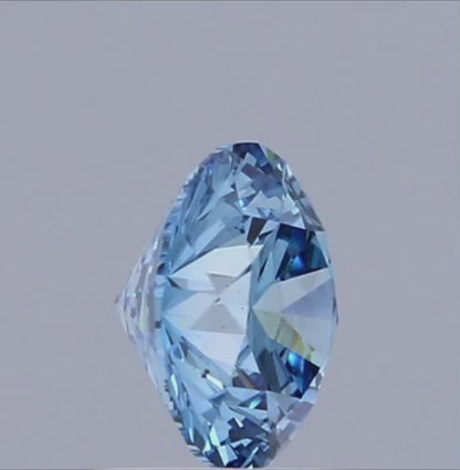 1 CT Fancy Blue Round Cut Lab-Grown Diamond IGI Certified