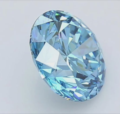 1 CT Fancy Blue Round Cut Lab-Grown Diamond IGI Certified