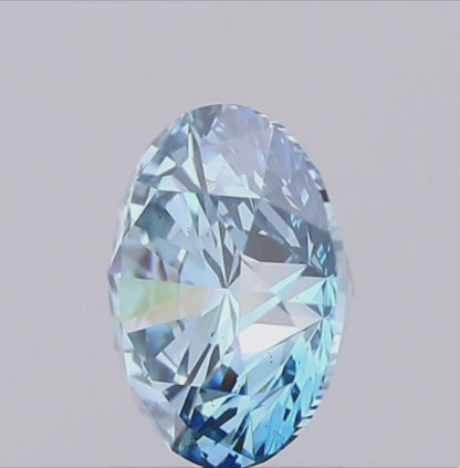 1 CT Fancy Blue Round Cut Lab-Grown Diamond IGI Certified